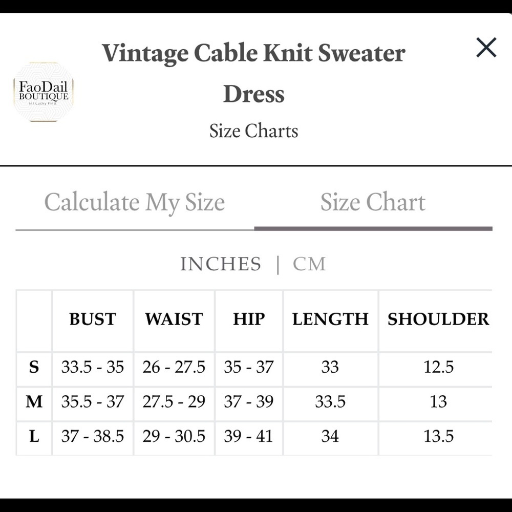 Gray Vintage Cable Knit Sweater Dress - Picture 7 of 7